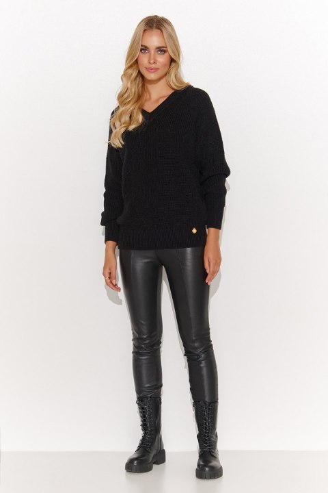 Sweter Damski Model S140 Black - Makadamia Sweter Damski Model S140 Black - Makadamia