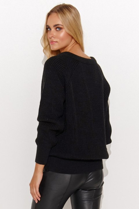 Sweter Damski Model S140 Black - Makadamia Sweter Damski Model S140 Black - Makadamia