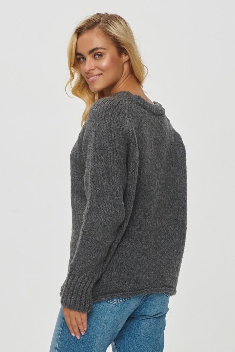 Sweter Damski Model S150 Grafit Melange - Makadamia Sweter Damski Model S150 Grafit Melange - Makadamia