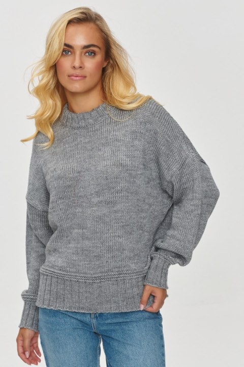 Sweter Damski Model S151 Grey Melange - Makadamia Sweter Damski Model S151 Grey Melange - Makadamia