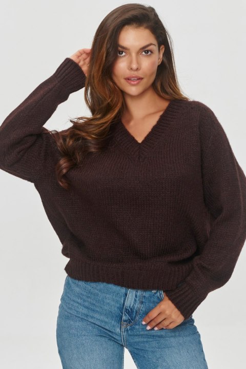 Sweter Damski Model S152 Czekolada - Makadamia Sweter Damski Model S152 Czekolada - Makadamia