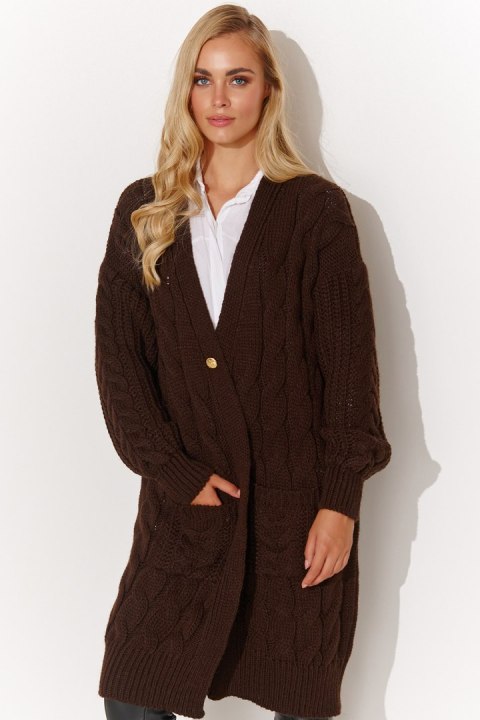 Sweter Kardigan Model S134 Czekolada - Makadamia Sweter Kardigan Model S134 Czekolada - Makadamia