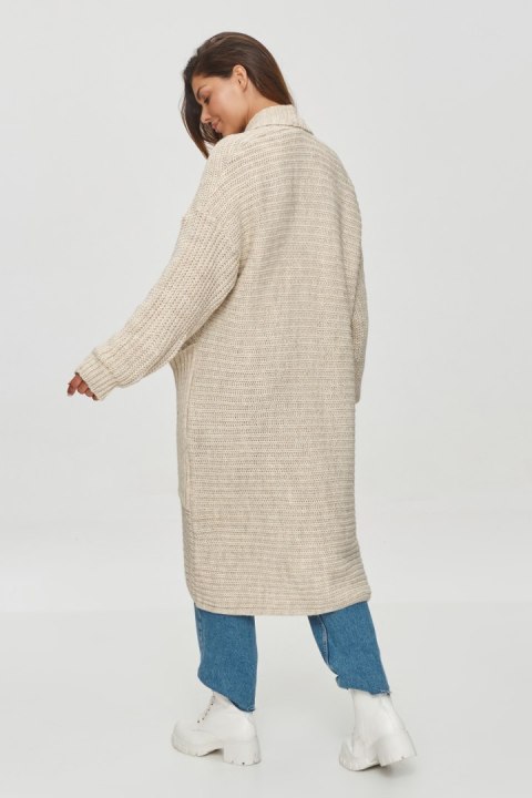 Sweter Kardigan Model S153 Beige Melange - Makadamia Sweter Kardigan Model S153 Beige Melange - Makadamia