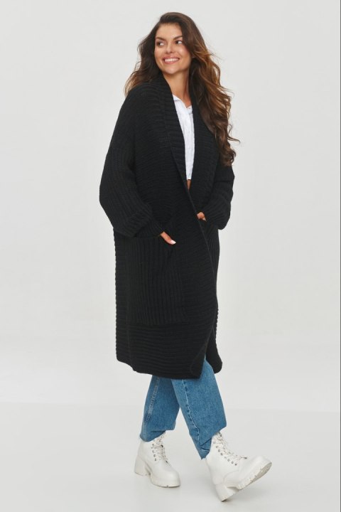 Sweter Kardigan Model S153 Black - Makadamia Sweter Kardigan Model S153 Black - Makadamia