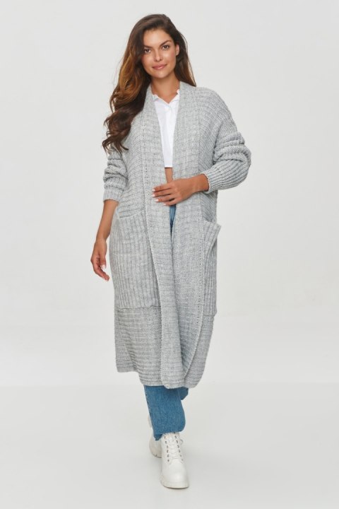 Sweter Kardigan Model S153 Grey Melange - Makadamia Sweter Kardigan Model S153 Grey Melange - Makadamia