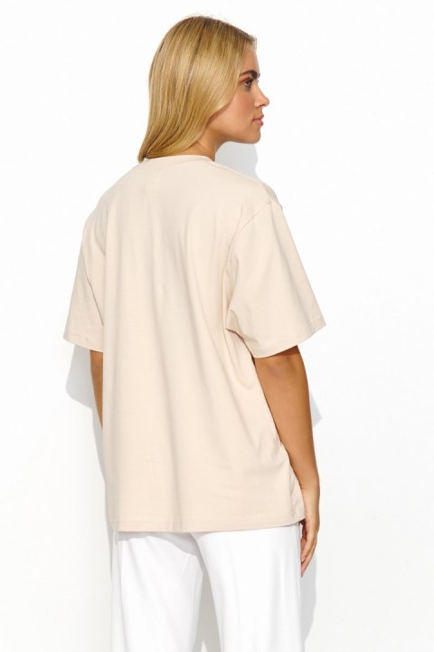 T-shirt Damski Model M826 Light Beige - Makadamia T-shirt Damski Model M826 Light Beige - Makadamia