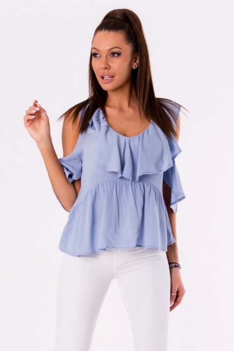 Bluzka Model 18000 Blue - YourNewStyle Bluzka Model 18000 Blue - YourNewStyle