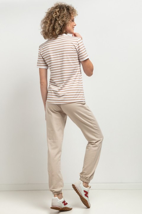 Bluzka Model T394/12 White/Beige Paski - Tessita Bluzka Model T394/12 White/Beige Paski - Tessita