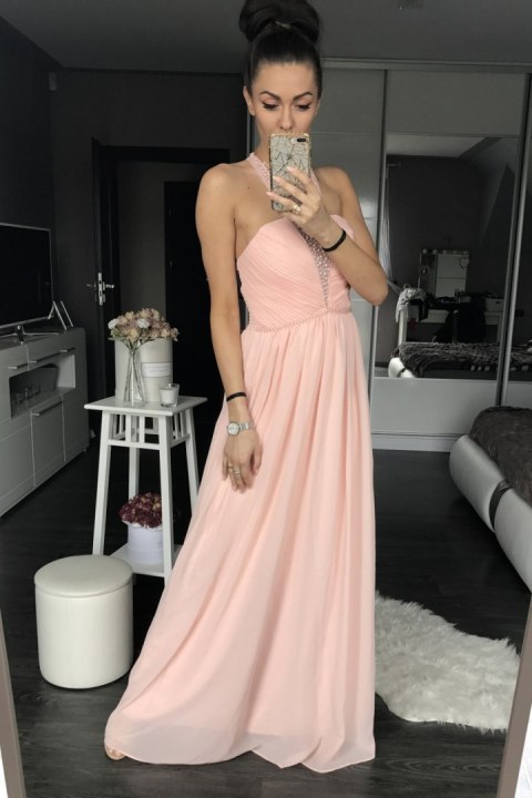 Sukienka Model 17739 Powder Pink - YourNewStyle Sukienka Model 17739 Powder Pink - YourNewStyle