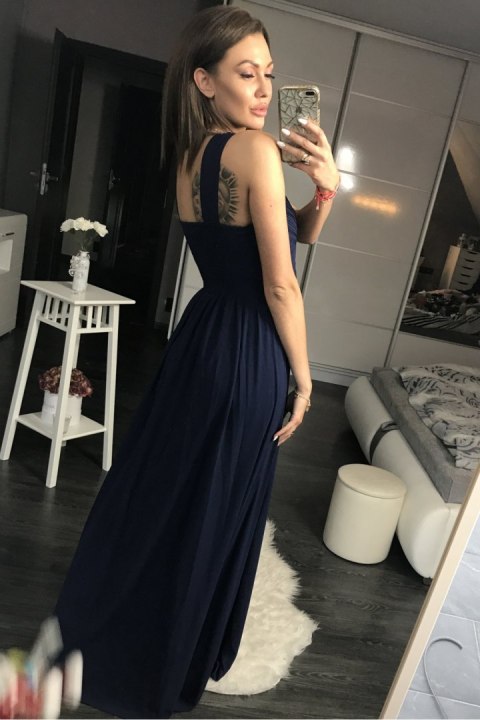 Sukienka Wieczorowa Model 17771 Navy - YourNewStyle Sukienka Wieczorowa Model 17771 Navy - YourNewStyle