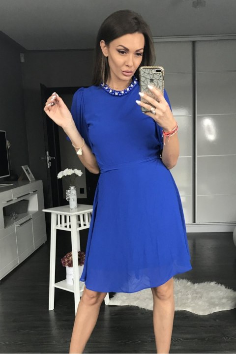 Sukienka Wizytowa Model 17798 Cobalt - YourNewStyle Sukienka Wizytowa Model 17798 Cobalt - YourNewStyle