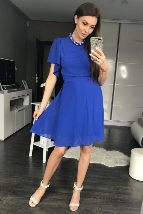 Sukienka Wizytowa Model 17798 Cobalt - YourNewStyle Sukienka Wizytowa Model 17798 Cobalt - YourNewStyle