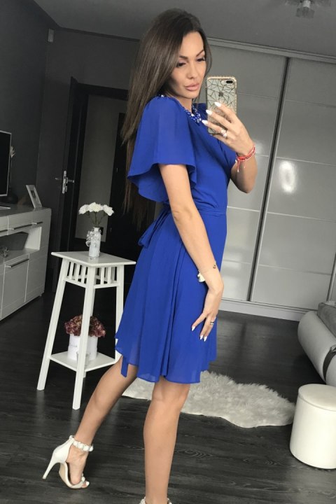 Sukienka Wizytowa Model 17798 Cobalt - YourNewStyle Sukienka Wizytowa Model 17798 Cobalt - YourNewStyle