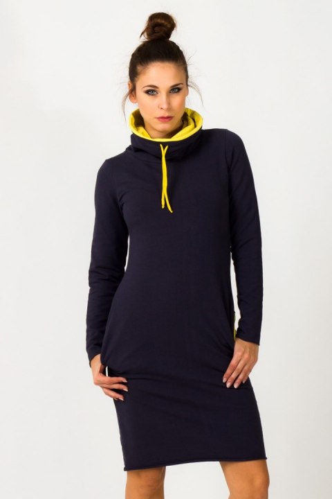 Sukienka model Kaja Navy/Yellow - Tessita Sukienka model Kaja Navy/Yellow - Tessita