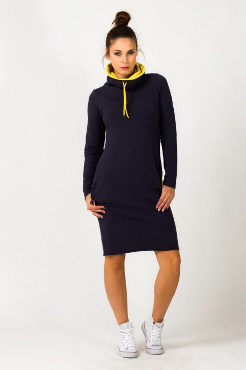 Sukienka model Kaja Navy/Yellow - Tessita Sukienka model Kaja Navy/Yellow - Tessita