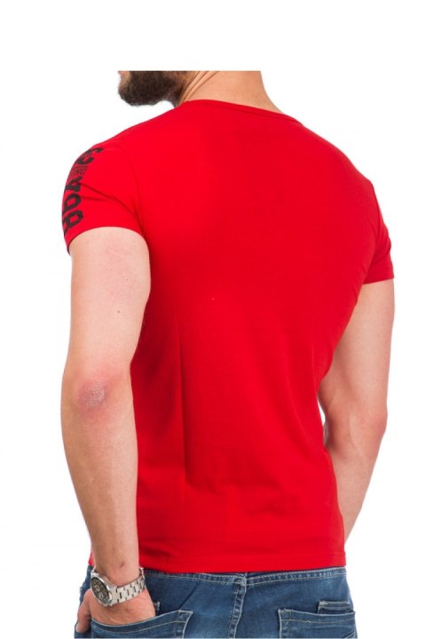 Tshirt Męski Model 17189 Red - YourNewStyle Tshirt Męski Model 17189 Red - YourNewStyle