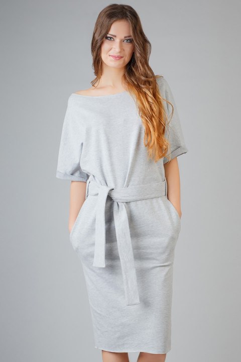 Sukienka Model Aleksandra 8 Light Grey - Tessita Sukienka Model Aleksandra 8 Light Grey - Tessita