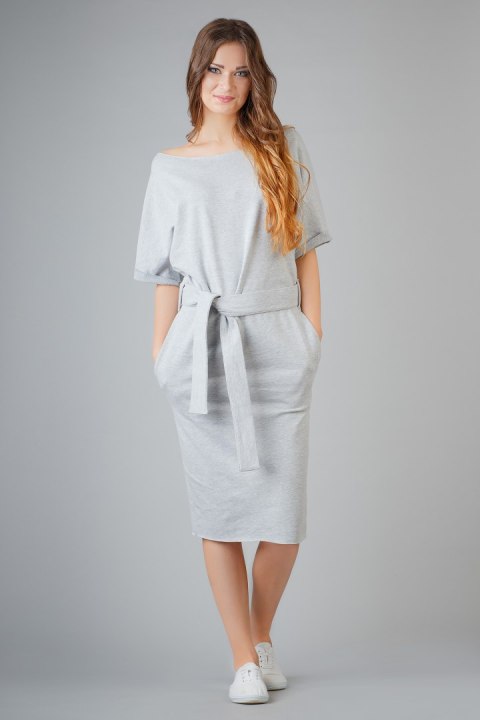 Sukienka Model Aleksandra 8 Light Grey - Tessita Sukienka Model Aleksandra 8 Light Grey - Tessita