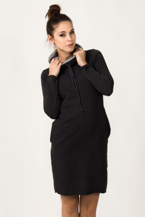 Sukienka Model Kaja 5 Dark Grey/Light Grey - Tessita Sukienka Model Kaja 5 Dark Grey/Light Grey - Tessita