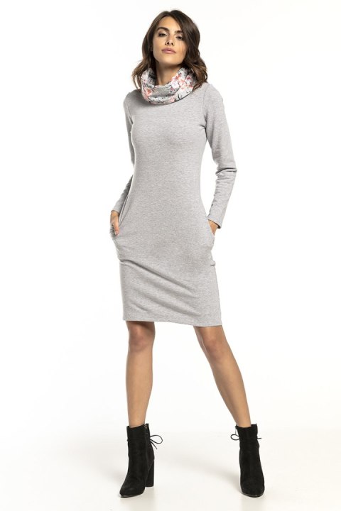 Sukienka Model T295/4 Light Grey/Flowers - Tessita Sukienka Model T295/4 Light Grey/Flowers - Tessita