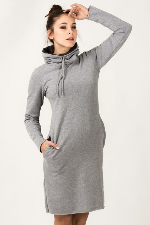 Sukienka model Kaja Light Gray/Dark Gray - Tessita Sukienka model Kaja Light Gray/Dark Gray - Tessita