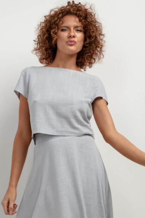 Bluzka Model T401 Grey Melange - Tessita Bluzka Model T401 Grey Melange - Tessita