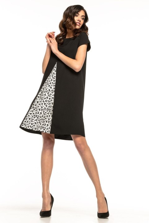 Sukienka Model T262/1 Black/Black Flowers - Tessita Sukienka Model T262/1 Black/Black Flowers - Tessita