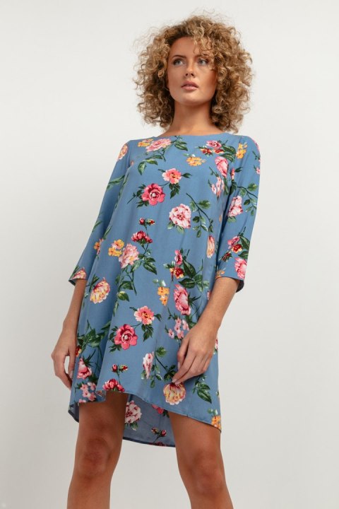 Sukienka Model T391/2 Big Flowers/Blue - Tessita Sukienka Model T391/2 Big Flowers/Blue - Tessita