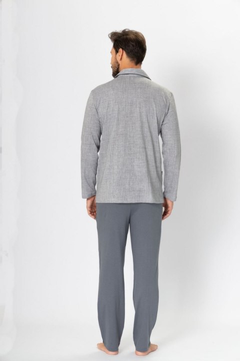 Piżama Męska Model Ambroży 196 Grey Melange - M-Max Piżama Męska Model Ambroży 196 Grey Melange - M-Max