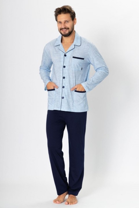 Piżama Męska Model Ambroży 196 Light Jeans - M-Max Piżama Męska Model Ambroży 196 Light Jeans - M-Max