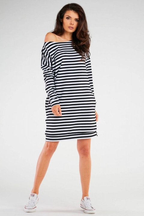 Sukienka Model M257 Black/Stripes - Infinite You Sukienka Model M257 Black/Stripes - Infinite You