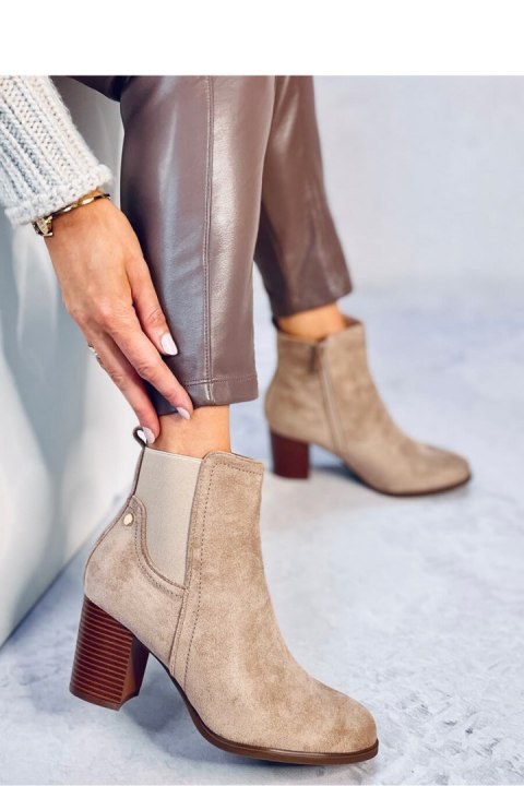 Botki klasyczne na obcasie ROSEY KHAKI - Inello Botki klasyczne na obcasie ROSEY KHAKI - Inello