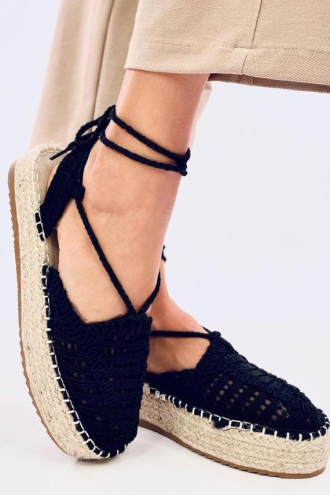 Espadryle damskie sznurkowe YAWEH BLACK - Inello Espadryle damskie sznurkowe YAWEH BLACK - Inello