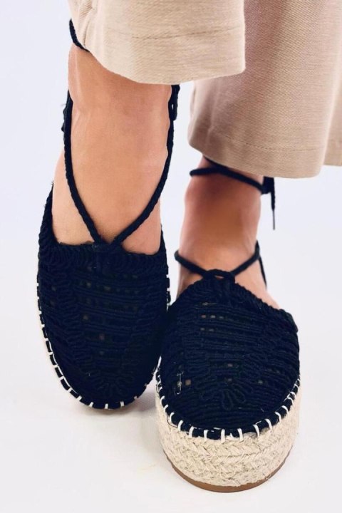 Espadryle damskie sznurkowe YAWEH BLACK - Inello Espadryle damskie sznurkowe YAWEH BLACK - Inello