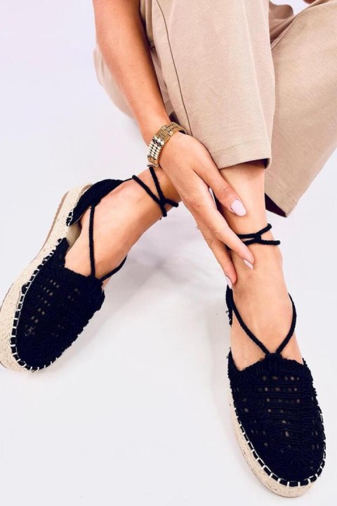 Espadryle damskie sznurkowe YAWEH BLACK - Inello Espadryle damskie sznurkowe YAWEH BLACK - Inello
