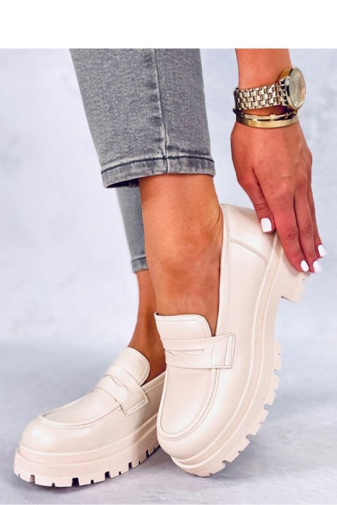 Mokasyny na platformie DENCH BEIGE - Inello Mokasyny na platformie DENCH BEIGE - Inello