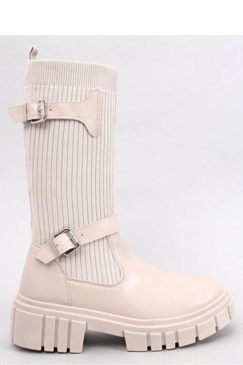 Oficerki z elastyczną cholewką RHEA BEIGE - Inello Oficerki z elastyczną cholewką RHEA BEIGE - Inello
