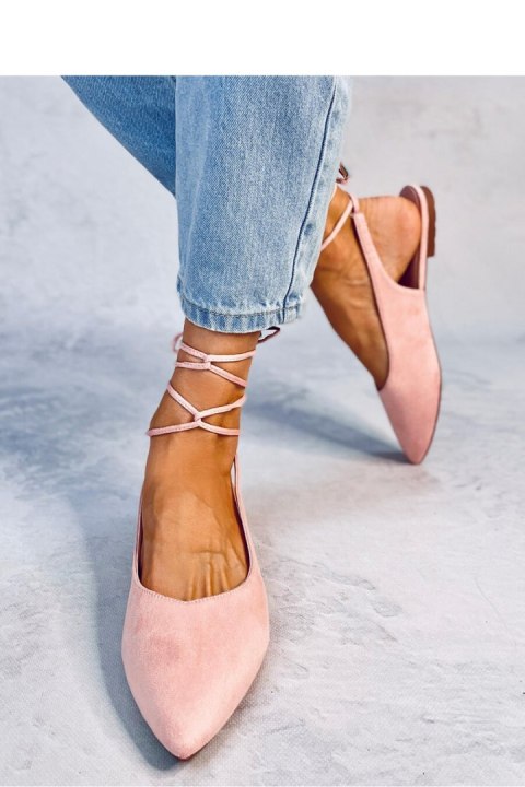 Wiązane baleriny z odkrytą piętą PIRSON PINK - Inello Wiązane baleriny z odkrytą piętą PIRSON PINK - Inello