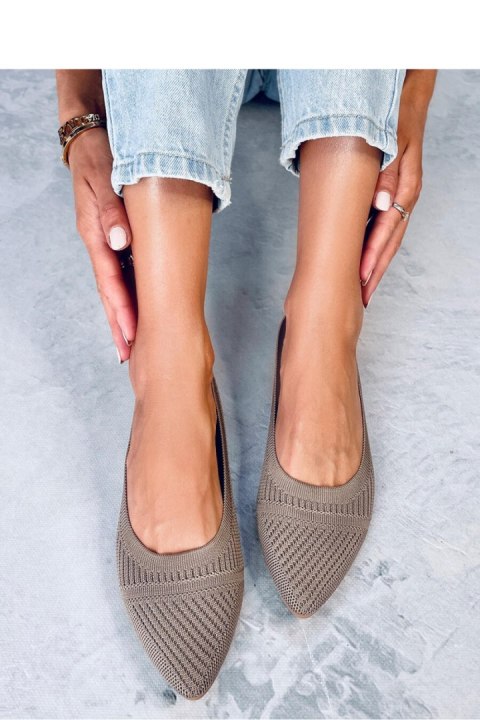 Baleriny z tkanego materiału KAYLA KHAKI - Inello Baleriny z tkanego materiału KAYLA KHAKI - Inello
