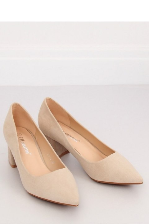 CZÓŁENKA NA SZEROKIM OBCASIE BEŻOWE KJ-10 BEIGE - Inello CZÓŁENKA NA SZEROKIM OBCASIE BEŻOWE KJ-10 BEIGE - Inello
