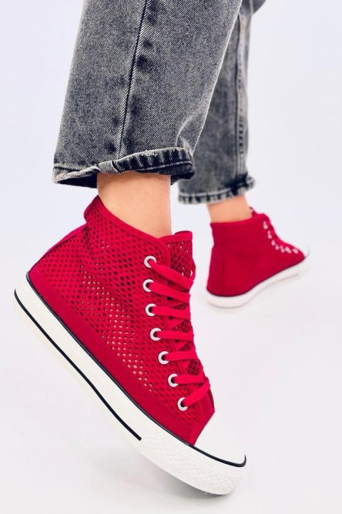 Ażurowe trampki za kostkę MOUSSE RED - Inello Ażurowe trampki za kostkę MOUSSE RED - Inello