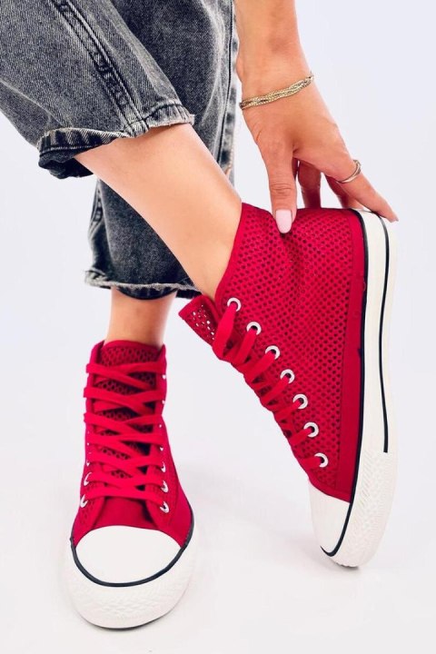 Ażurowe trampki za kostkę MOUSSE RED - Inello Ażurowe trampki za kostkę MOUSSE RED - Inello