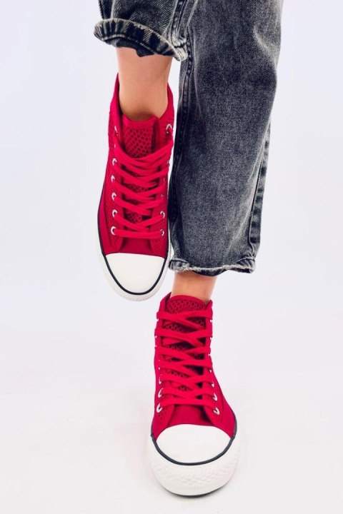 Ażurowe trampki za kostkę MOUSSE RED - Inello Ażurowe trampki za kostkę MOUSSE RED - Inello