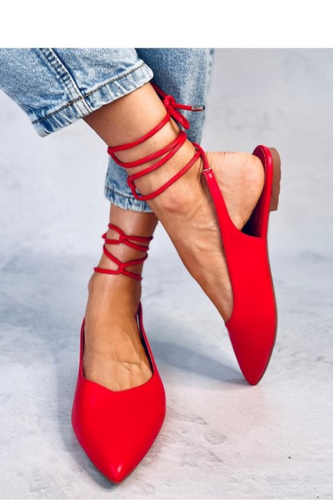 Baleriny z odkrytą piętą wiązane JODY RED - Inello Baleriny z odkrytą piętą wiązane JODY RED - Inello