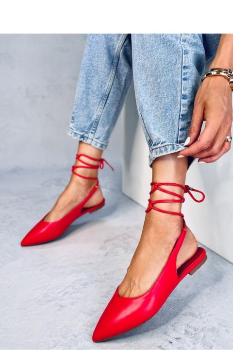 Baleriny z odkrytą piętą wiązane JODY RED - Inello Baleriny z odkrytą piętą wiązane JODY RED - Inello