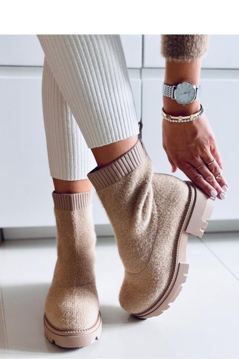 Botki skarpetkowe ROANNA KHAKI - Inello Botki skarpetkowe ROANNA KHAKI - Inello