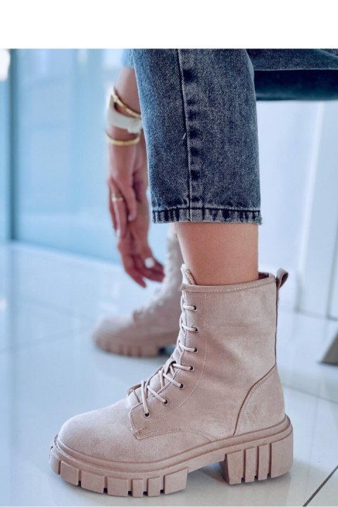 Botki sznurowane KELIS BEIGE - Inello Botki sznurowane KELIS BEIGE - Inello
