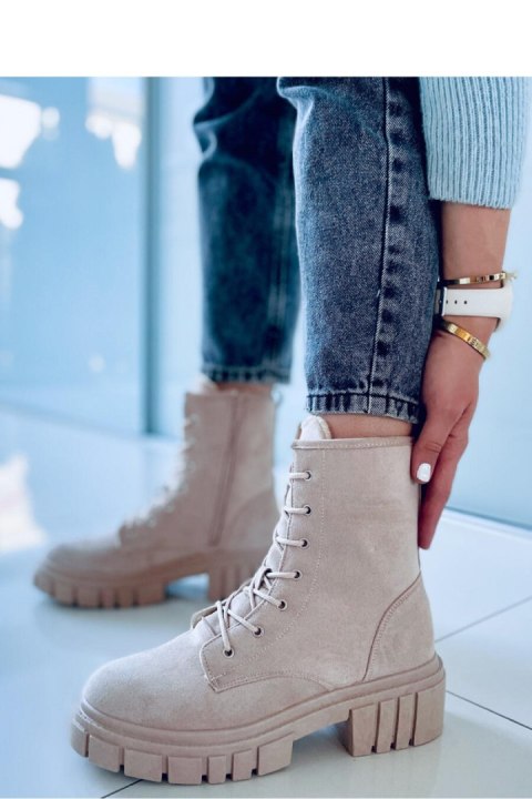 Botki sznurowane KELIS BEIGE - Inello Botki sznurowane KELIS BEIGE - Inello