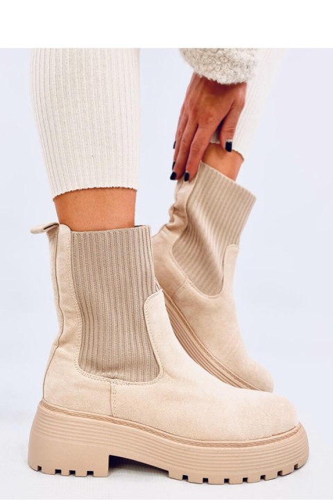 Botki z elastycznym ściągaczem WINTERS BEIGE - Inello Botki z elastycznym ściągaczem WINTERS BEIGE - Inello