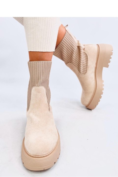 Botki z elastycznym ściągaczem WINTERS BEIGE - Inello Botki z elastycznym ściągaczem WINTERS BEIGE - Inello
